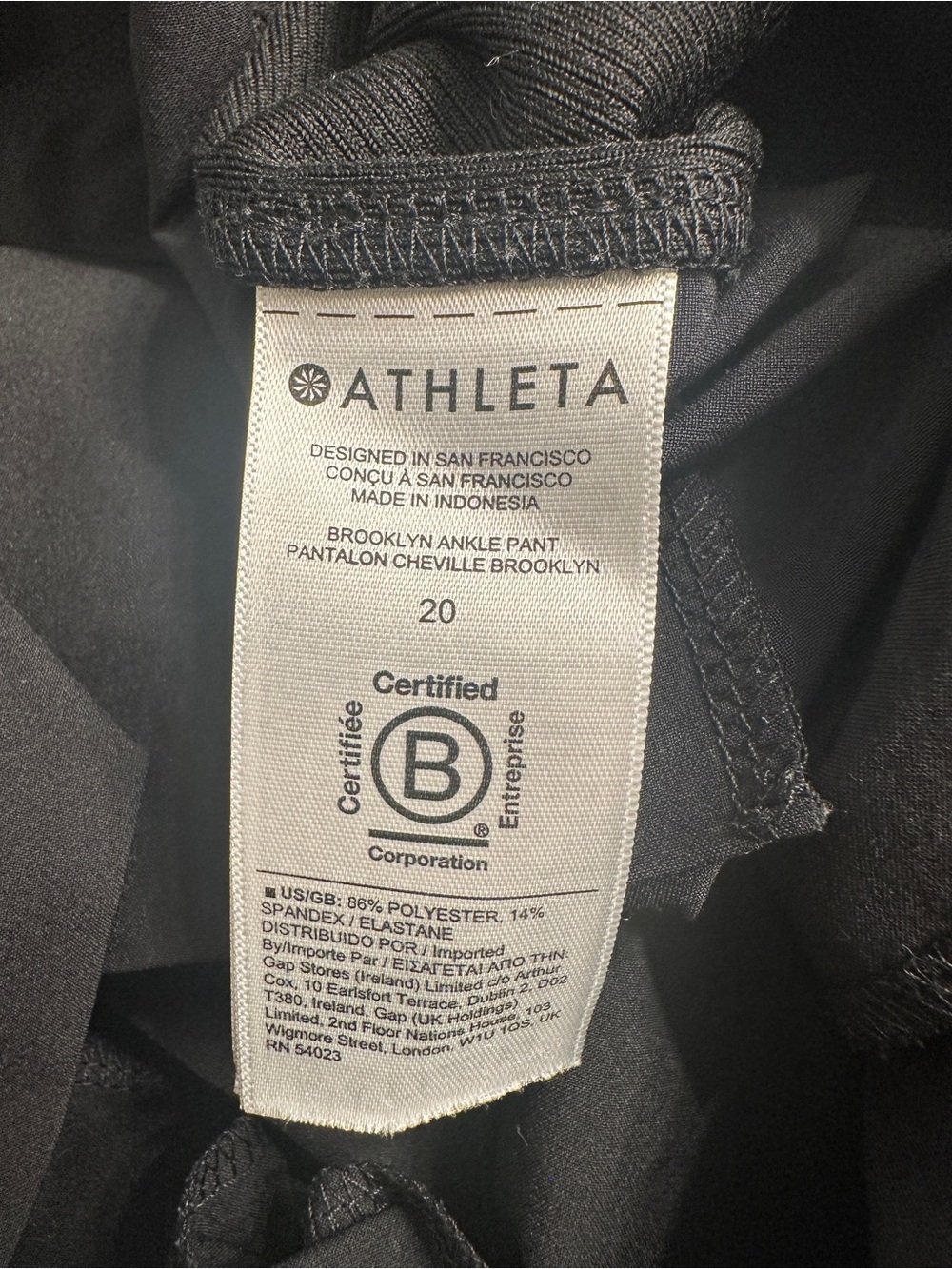 Athleta Brooklyn Ankle Black Tapered Side-Slit Pants Lightweight Travel Fave! 20 - Picture 5 of 6